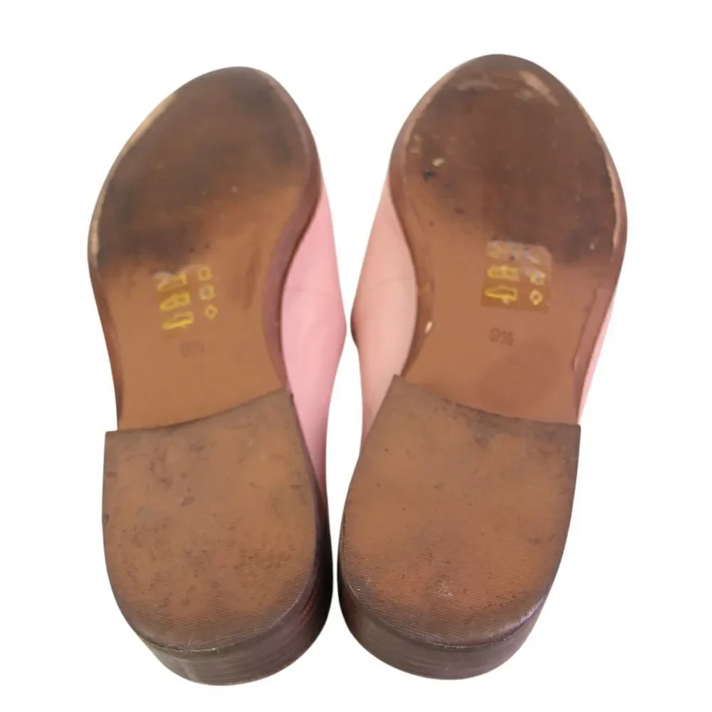 Madewell PINK GENUINE LEATHER LOW HEEL ALMOND TOE SANDALS MULES SHOES Sz 9.5